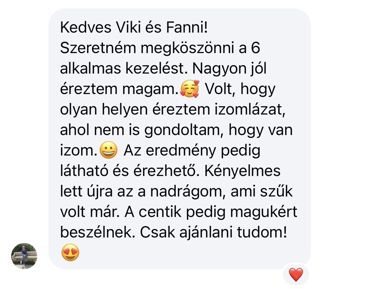 Eredeti üzenet egy vendégtől a 6 alkalmas kúráról